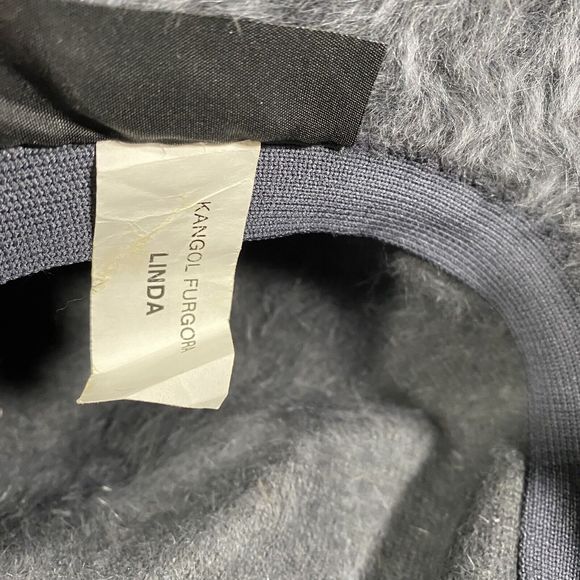 Vtg 90's Kangol Furgora Linda Bucket Hat Blue Gray Angora Fur Y2K Bow Classic - Picture 7 of 8